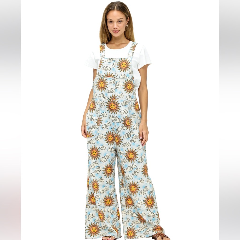Yak & Yeti 25618 Overall Patchwork Celestial Sun Sky Print. Various Sizes.
